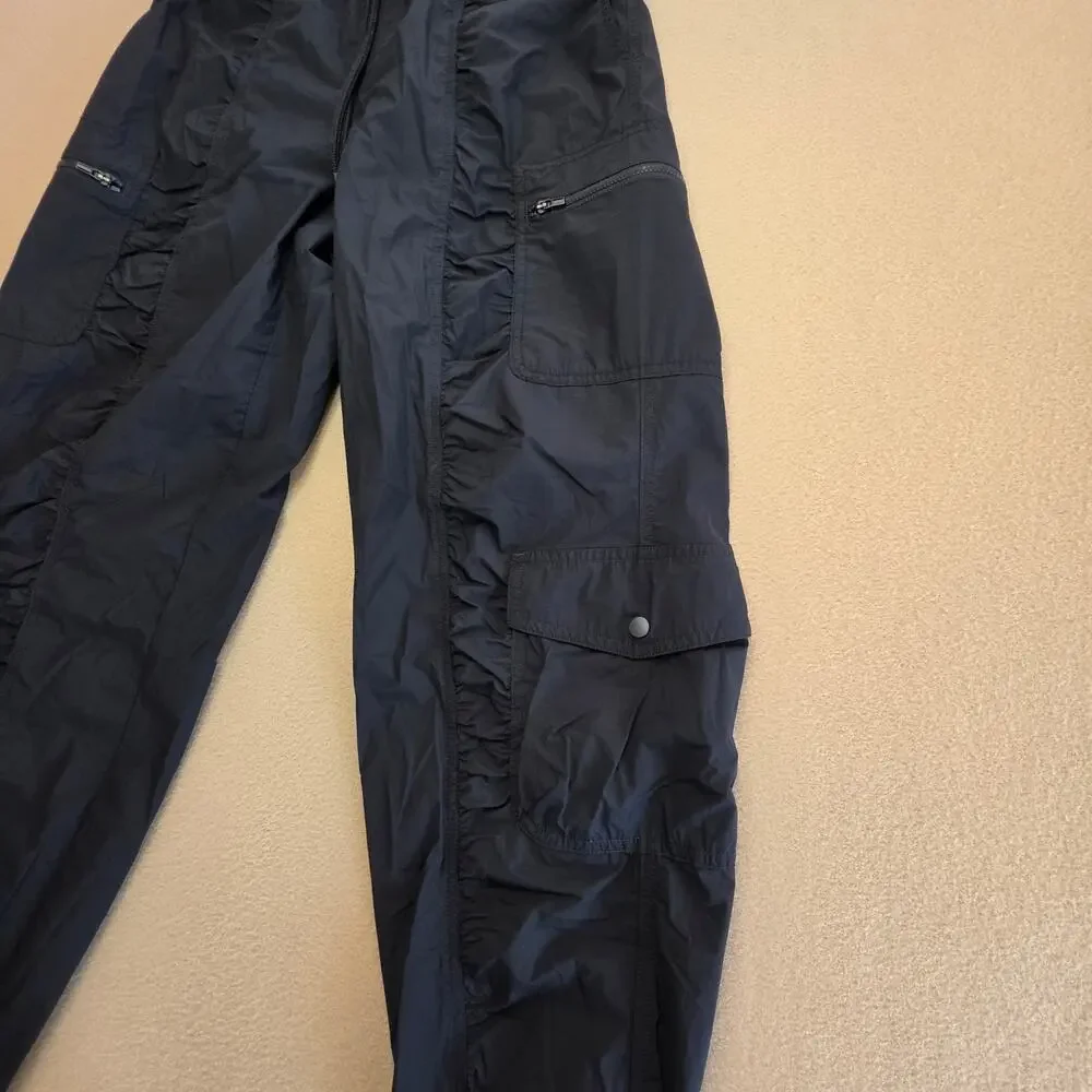 Athleta Parachute Cargo Pants Black Sz 2 Lightweight Athleisure